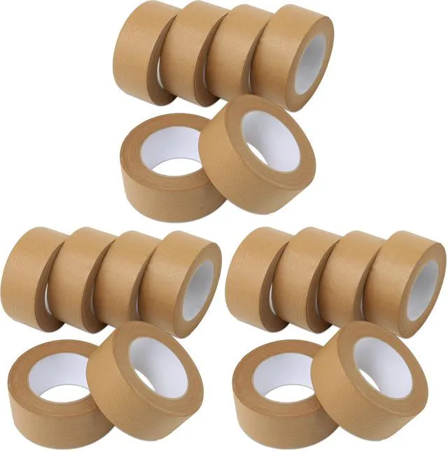 Main image of Kraft Packing Tape, Brown Kraft Gummed Tape for Packing Boxes, Shipping Cardboard and Carton Sealing, 6 Rolls x 2 inch x 55 Yard x 7 mil, B206BN (Pack of 3)