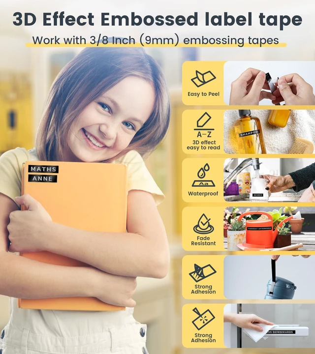 Alt view image 2 of 7 - Embossing Label Maker, Vintage Embossed Label Maker Machine with Tapes 9mm Scrapbook Supplies Junk Journal Kits, Manual Retro Old School Embosser Labeler for Home Office DIY Crafts & Scrapbooking