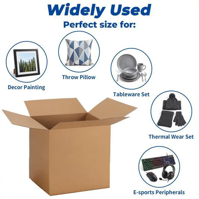 Alt view image 5 of 7 - 12x12x12 Shipping Boxes 10 Pack, Brown Corrugated Cardboard Boxes with Side-Lock and Pre-Applied Double-Sided Tape, Easy Assemble Packing Mailer Boxes for Small Business Shipping