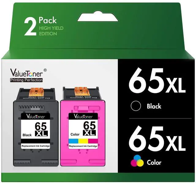 Main image of 65XL Ink Replaced for HP 65 Ink Cartridges Black/Color Combo Pack 2-Pack for HP Envy 5055 Ink Cartridges Envy 5052 5058 for HP Deskjet 3755 Ink Cartridges Deskjet 2655 3720 3722 3723 3752 3758 2652