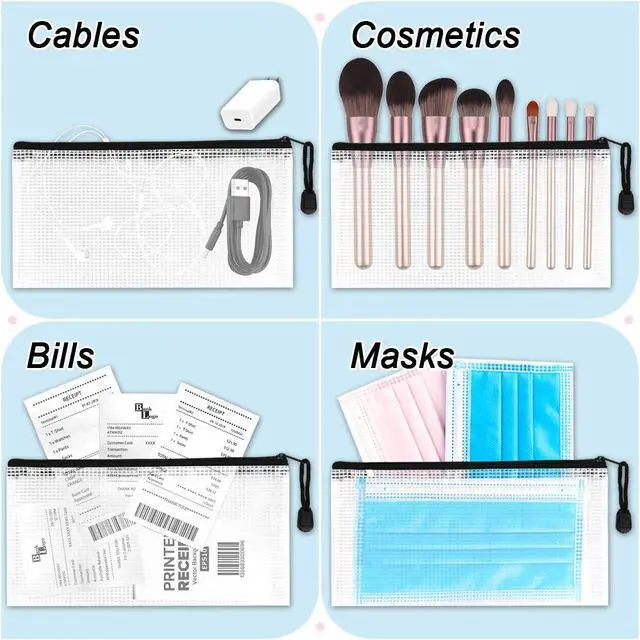 Alt view image 7 of 7 - 36 Pack A6 Mesh Zipper Bags, Black Mini Storage Organizer Pouches Compact A6 Bags Organize Cards, Accessories and Small Supplies; Mesh Design Keeps Items Visible and Helps Protect Contents