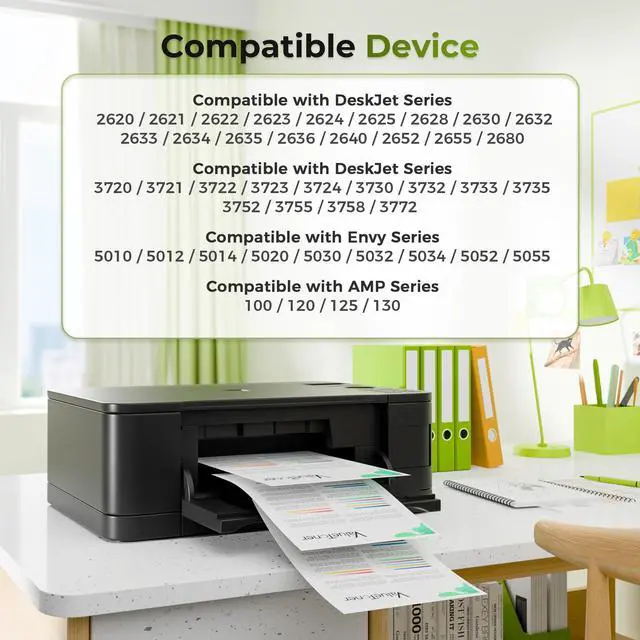 Alt view image 2 of 7 - 65XL Ink Replaced for HP 65 Ink Cartridges Black/Color Combo Pack 2-Pack for HP Envy 5055 Ink Cartridges Envy 5052 5058 for HP Deskjet 3755 Ink Cartridges Deskjet 2655 3720 3722 3723 3752 3758 2652