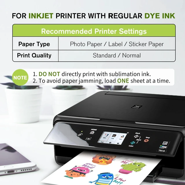 Alt view image 5 of 7 - Vinyl Sticker Paper for Inkjet Printer, Glossy Waterproof, 25 Sheets 8.5x11 Inch, Printable Vinyl for Custom Stickers