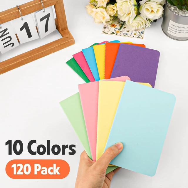 Alt view image 3 of 6 - 120 Pack Small Mini Notebook Bulk, 3.5x5.5 Lined Pocket Notebook with Colored Cover, 10 Colors 24 Sheets (48 Pages) Small Journals for Traveler, Students, School Supplies