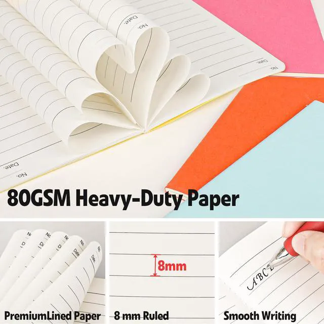 Alt view image 5 of 6 - 120 Pack Small Mini Notebook Bulk, 3.5x5.5 Lined Pocket Notebook with Colored Cover, 10 Colors 24 Sheets (48 Pages) Small Journals for Traveler, Students, School Supplies