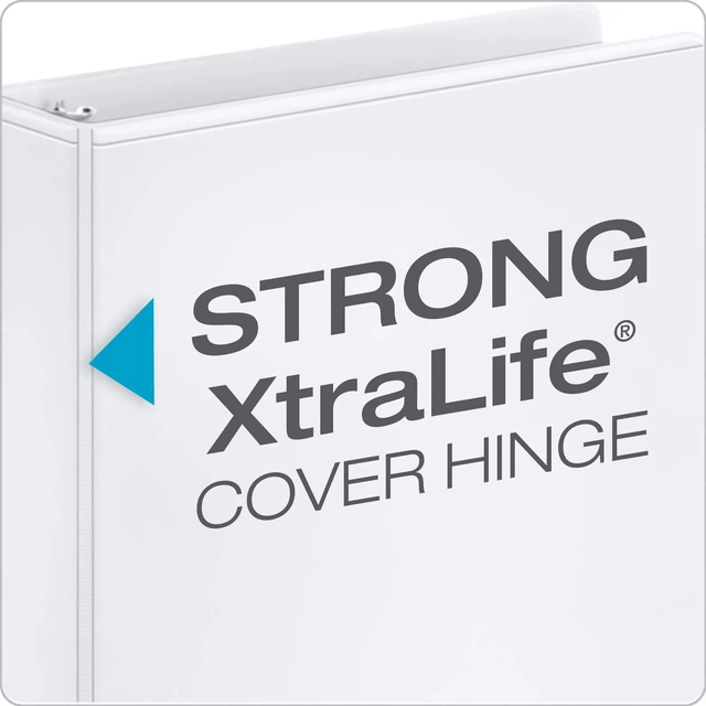 Alt view image 3 of 6 - Economy 3-Ring Binders, 1.5", Slant-D Rings, Holds 375 Sheets, ClearVue Presentation View, Non-Stick, White, Case of 12 (90751)
