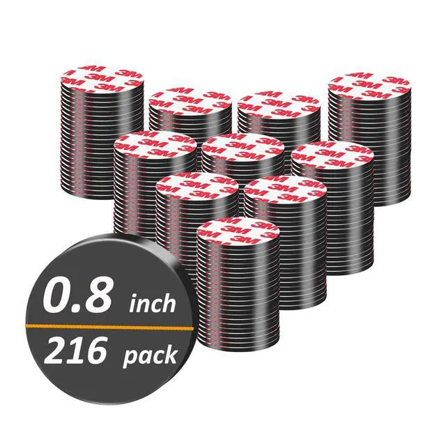 Main image of 216Pack, Dia 0.8" /20mm Round Magnet Dots Stickers for Crafts, Mini Magnetic Tape with Adhesive Backing, Anisotropy Magnets Peel and Stick for DIY Art Projects