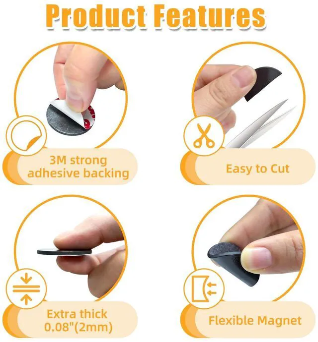 Alt view image 6 of 7 - 216Pack, Dia 0.8" /20mm Round Magnet Dots Stickers for Crafts, Mini Magnetic Tape with Adhesive Backing, Anisotropy Magnets Peel and Stick for DIY Art Projects