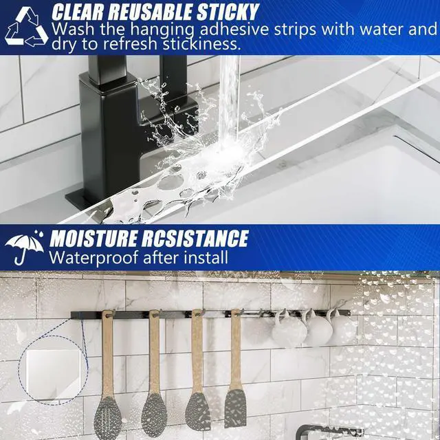 Alt view image 5 of 7 - Clear Double Sided Adhesive Mounting Tape Heavy Duty Removable,Strong Picture Hanging Strips Wall Hangers,Sticky Tack Gel Putty Glue for Poster,Photo,Mirror,Carpet(9.85 Ft-3 Pack)