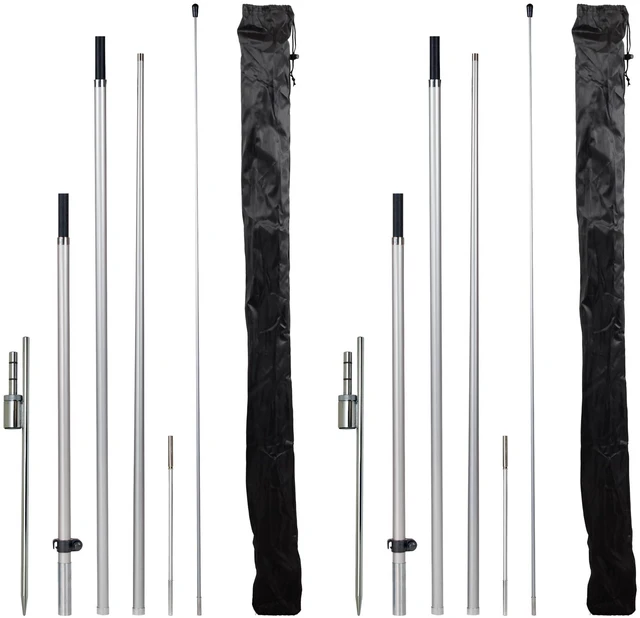 Main image of 13ft Feather Flag Pole Kit, 2-Pack Rotating ground spike, fits 12ft arc-shaped flags