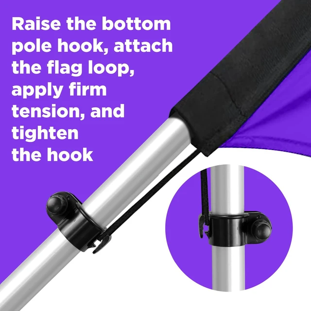Alt view image 4 of 5 - 13ft Feather Flag Pole Kit, 2-Pack Rotating ground spike, fits 12ft arc-shaped flags