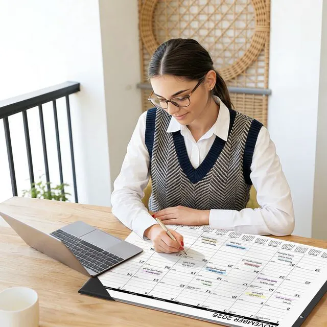 Alt view image 2 of 7 - Desk Calendar 2026-2027 Large 22x17 from October 2026 to March 2028, Extra Large Desktop Monthly Calendar Pad 18 Months For Teacher or Office, Desk Top, Black