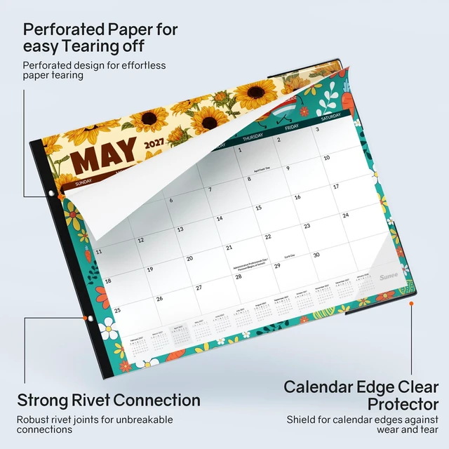 Alt view image 6 of 7 - Desk Calendar 2026-2027 Large 22x17 from October 2026 to March 2028, Extra Large Desktop Monthly Calendar Pad 18 Months For Teacher or Office, Desk Top, Seasonal