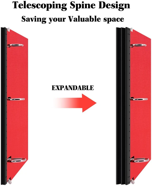 Alt view image 2 of 7 - 1 Inch Telescoping 3 Ring Binder, 6 Pack Portable Plastic Binder with Telescoping Spine, Holds 8.5" x 11" Paper, Assorted ColorsPerfect for School, Office & Home