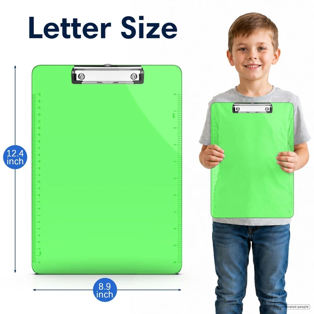 Alt view image 2 of 7 - Plastic Clipboards 12 Pack, 6 Colors, Letter Size, Sturdy & Smooth Writing Surface, Low Profile Metal Clip, No Bend Clipboard for School Classroom Office