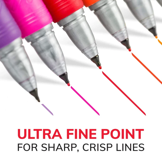 Alt view image 4 of 7 - Intensity Blue Permanent Markers, Ultra Fine Point, 12-Count Pack Non-Slip Grip for Comfort and Control | Long Lasting Ink | Marks on Plastic, Metal, Glass, And More