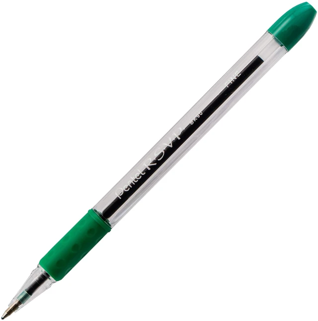 Alt view image 3 of 7 - RSVP Ballpoint Pen, (0.7mm) Fine Line, Green Ink, Box of 12 (BK90-D)