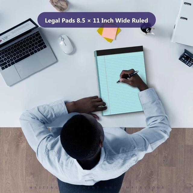 Alt view image 6 of 7 - 6 Pack Legal Pads 8.5 x 11 College Ruled Colored Note Pads 8.5" x 11" Lined Paper Chipboard-Backed Notepad with Micro-Perforated Notebook Paper for Office & School Supplies 50 Sheets/Pad