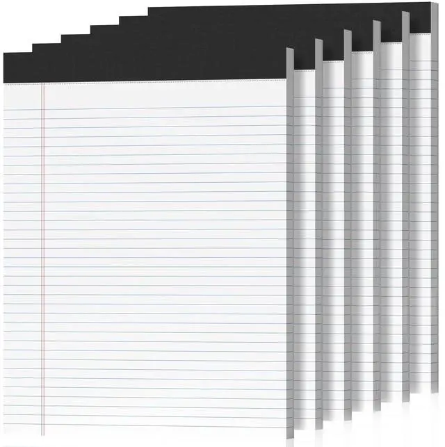 Main image of 6 Pack Legal Pads 8.5 x 11 College Ruled 300 Sheets Note Pads 8.5 x 11 Notepads Perforated Writing Pads 8.5 x 11 Pads of Paper Lined White Paper, 50 Sheets per Notebook for Office & School Supplies