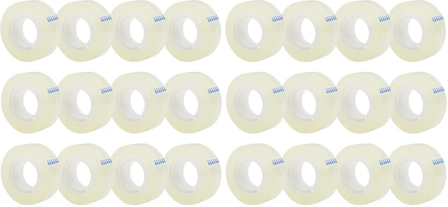 Main image of 12 Rolls Transparent Tape Refills, Clear Tape, All-Purpose Transparent Glossy Tape for Office, Home, School (Pack of 2)