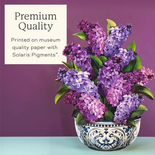 Alt view image 5 of 7 - Garden Lilacs 14" Life-Sized 3D Pop Up Card Includes Greeting Card and Envelope Note Card for Birthday, Mother's Day & More, Gifts for Mom & Her