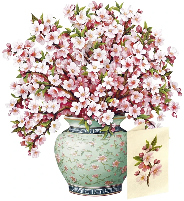 Main image of Japanese Cherry Blossoms 12 Inch Life-Sized 3D Pop Up Card Greeting Card, Birthday, Mothers Day, Thank You, Gifts for Mom and Her Includes Notecard and Envelope