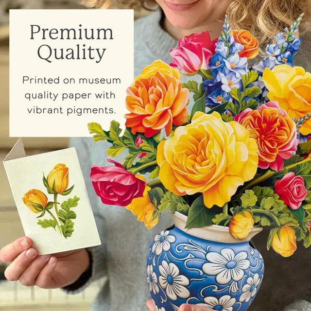 Alt view image 5 of 7 - Sorbet Roses 13 Inch Life-Sized 3D Pop Up Card Greeting Card, Birthday, Thank You, Anniversary, Gifts for Mom and Her Includes Notecard and Envelope