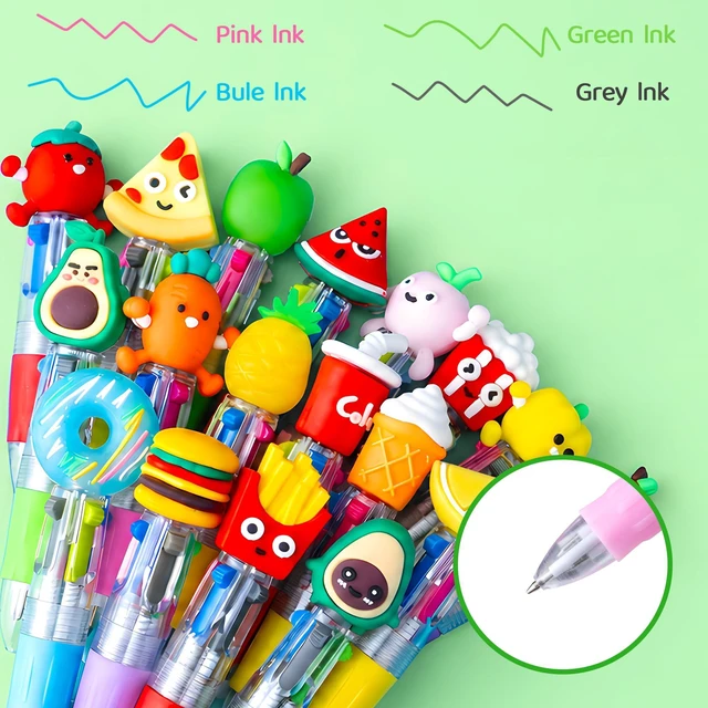 Alt view image 2 of 7 - 24PCS Cute Food Pens, 4-in-1 Multicolor Ballpoint Pens for Kids Kawaii Cartoon Pens, Birthday Party Favors, Classroom Rewards, Fun Gifts and School Supplies for Boys & Girls