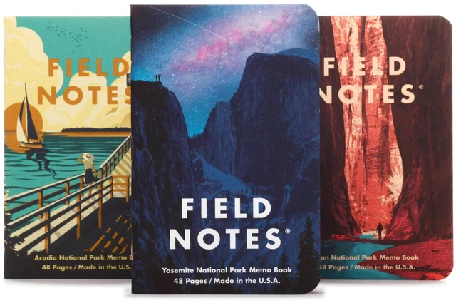 Main image of National Parks Series (Series A - Yosemite, Acadia, Zion) - Graph Paper Memo Book 3-Pack - 3.5 x 5.5 Inch