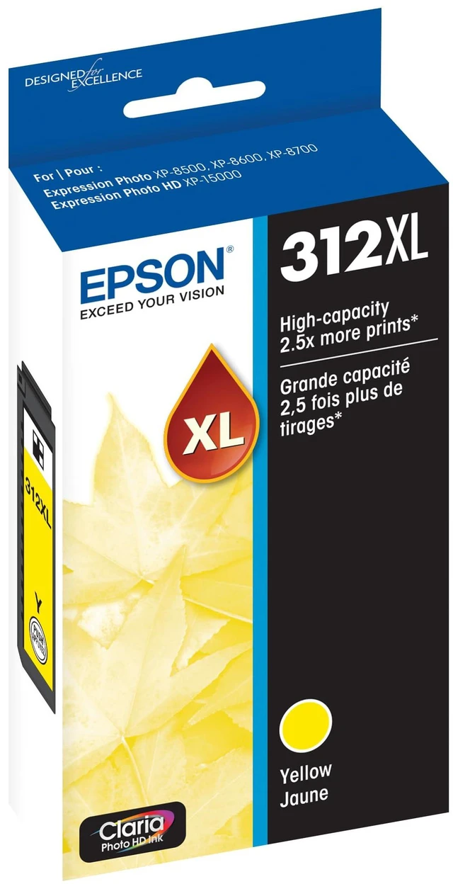 Alt view image 4 of 7 - T312 Claria Photo HD -Ink High Capacity Yellow -Cartridge (T312XL420-S) for Select Expression Photo Printers (Pack of 2)