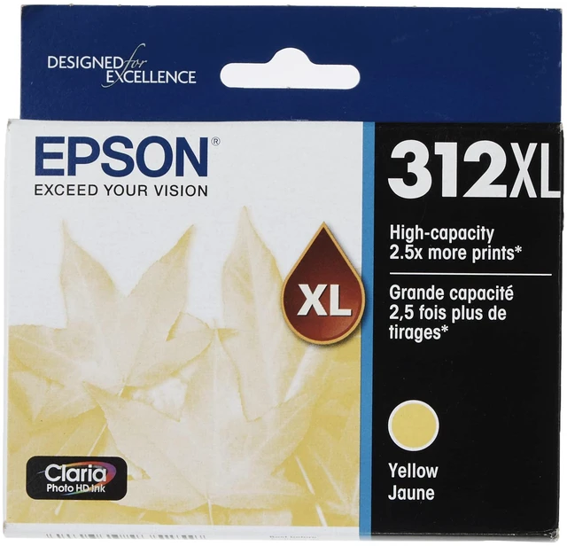 Alt view image 2 of 7 - T312 Claria Photo HD -Ink High Capacity Yellow -Cartridge (T312XL420-S) for Select Expression Photo Printers (Pack of 2)