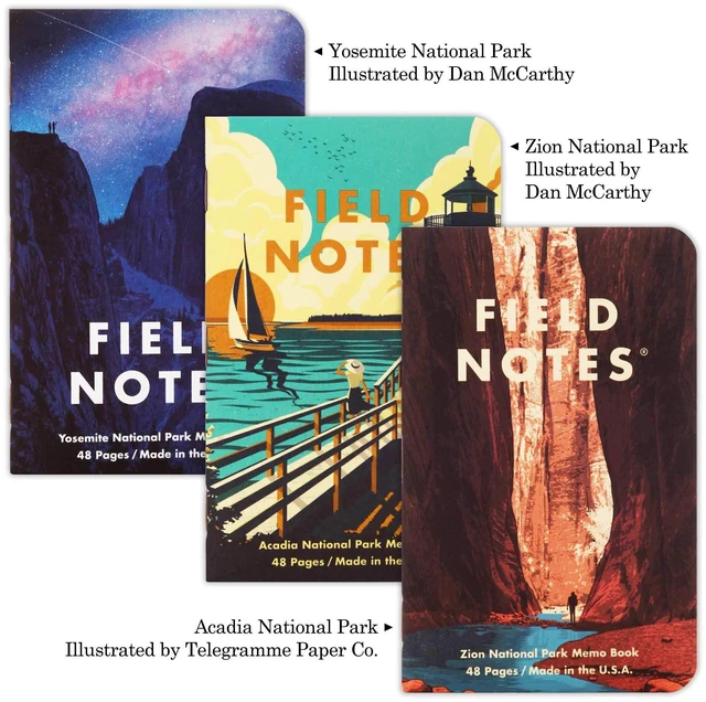 Alt view image 5 of 7 - National Parks Series (Series A - Yosemite, Acadia, Zion) - Graph Paper Memo Book 3-Pack - 3.5 x 5.5 Inch