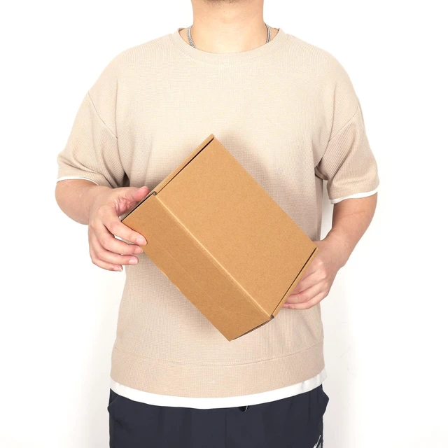 Alt view image 4 of 7 - 9x6x4 inch Cardboard Shipping Boxes, Set of 30 Gift Boxes, Brown 30 Smile Stickers, Single Corrugated, DIY Cardboard, Easy Fold, Shape Well, Self locking, Gift Wrap, Business Packaging