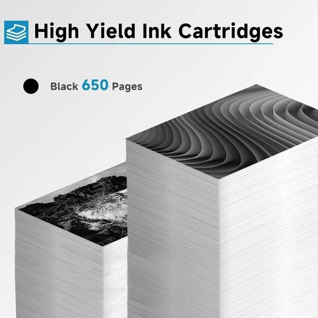 Alt view image 4 of 6 - 62XL Black Ink Cartridges Replacement for HP Ink 62 XL HP62 HP62XL Ink 2 Black for Envy 5540 7640 7645 5660 5542 5545 5640 5642 5664 5665 OfficeJet 8000 8005 8040 200 250 5740 5742 Printer