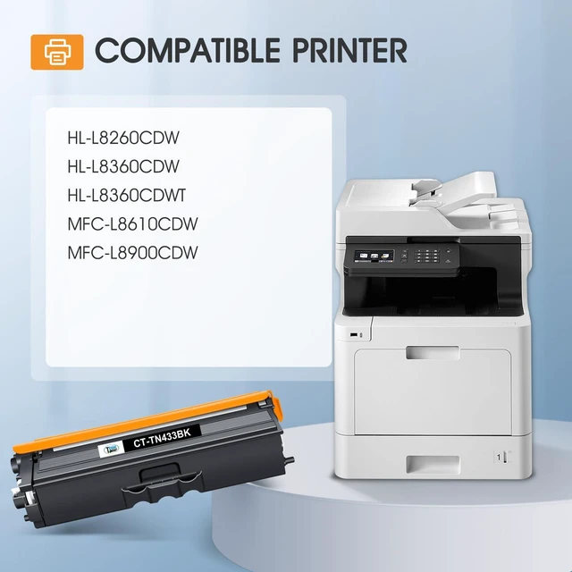 Alt view image 2 of 6 - TN433 Toner Cartridge Set for Brother TN-433 TN431 TN-431 MFC-l8900Cdw Compatible for Brother TN 433 431 MFC-l8900Cdw HL-L8360Cdw MFC l8900Cdw HL-L8260Cdw MFC-L8610Cdw HL-L8360Cdwt Printer 4 Pack