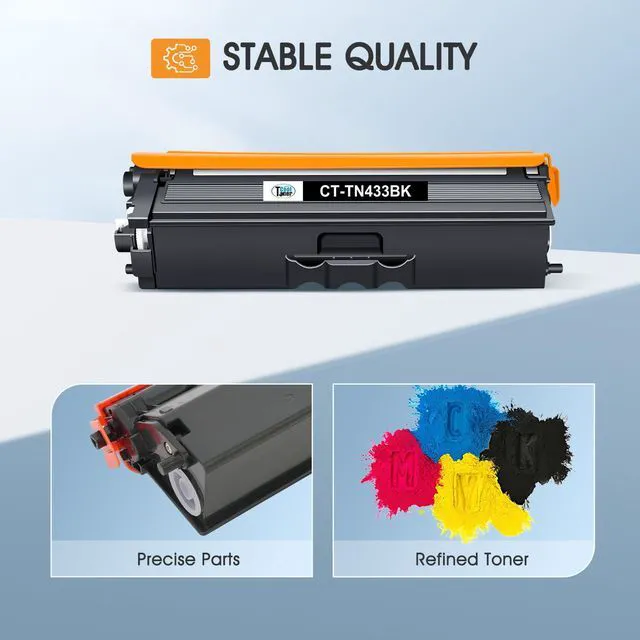 Alt view image 4 of 6 - TN433 Toner Cartridge Set for Brother TN-433 TN431 TN-431 MFC-l8900Cdw Compatible for Brother TN 433 431 MFC-l8900Cdw HL-L8360Cdw MFC l8900Cdw HL-L8260Cdw MFC-L8610Cdw HL-L8360Cdwt Printer 4 Pack
