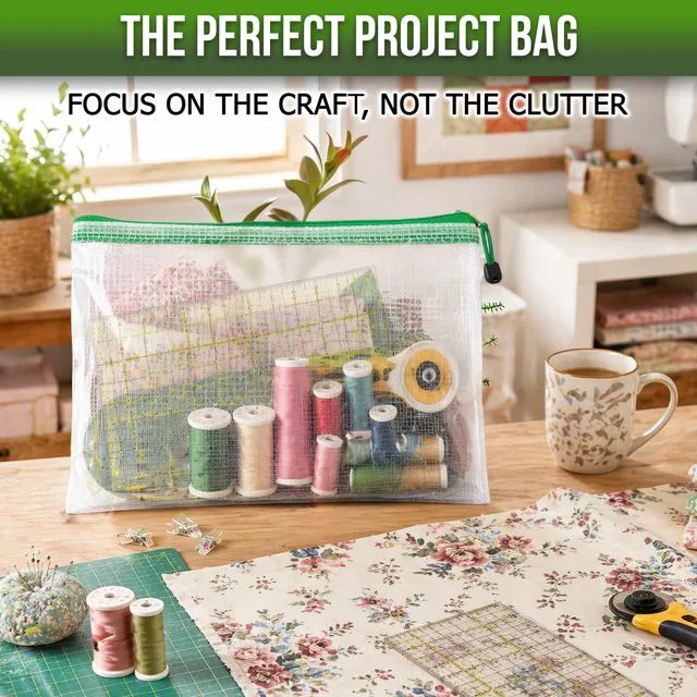 Alt view image 7 of 7 - 10 Pack Mesh Zipper Pouch Bags 10x14 inch - Plastic Zipper Pouches for Organizing - Document Bags With Zippers - Letter Size Zippered Pouch - Document Pouches With Zippers