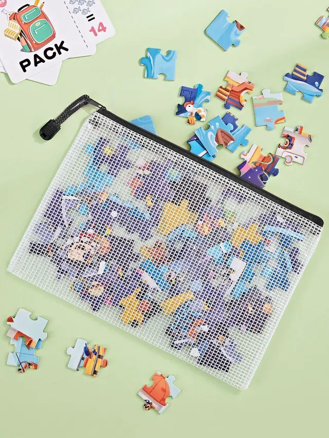 Alt view image 5 of 7 - A5 Mesh Zipper Pouches, 6x9inch Pencil Pouches for School, 20 Pack Durable Mesh Zipper Pouches, Waterproof Zipper Reusable Pouch for Office Supplies, Cosmetics, Bikini, Travel Storage, Black