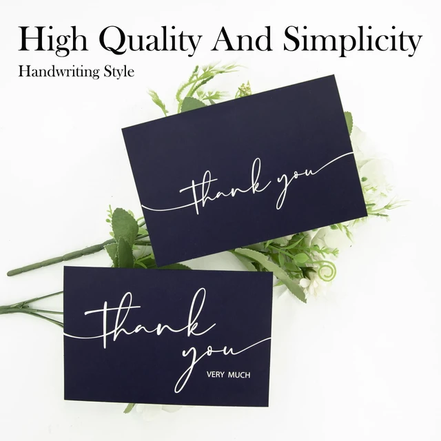 Alt view image 6 of 7 - 100 PCS Thank You Cards With Envelopes and Stickers Classy 4x6 Blank Thank You CardsThank You Notes for Wedding, Small Business, Baby & Bridal Shower (Navy Blue)