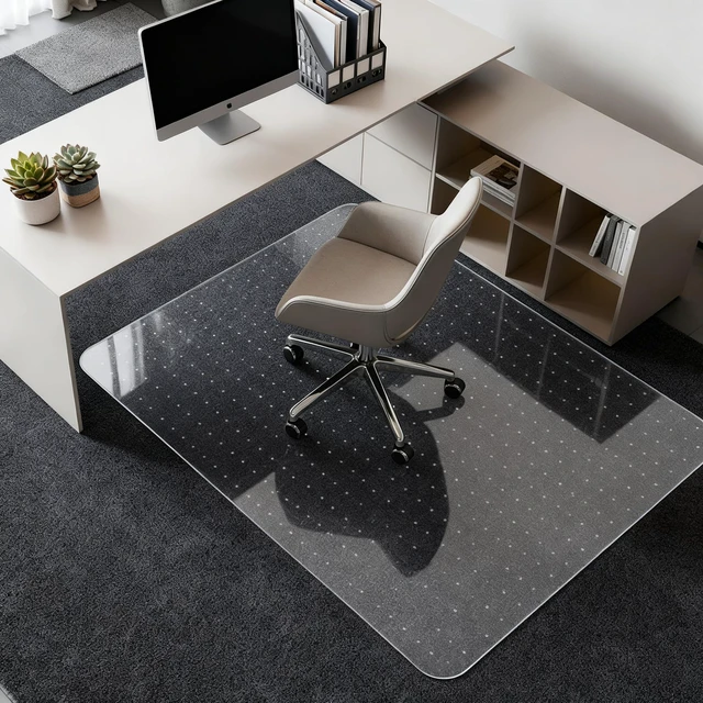 Main image of Desk Chair Mat for Carpet, 30'' x 48'' Rectangle Transparent Mats for Chairs Good for Desks, Office and Home, Easy Glide, Protects Floors for Low and No Pile Carpeted Floors