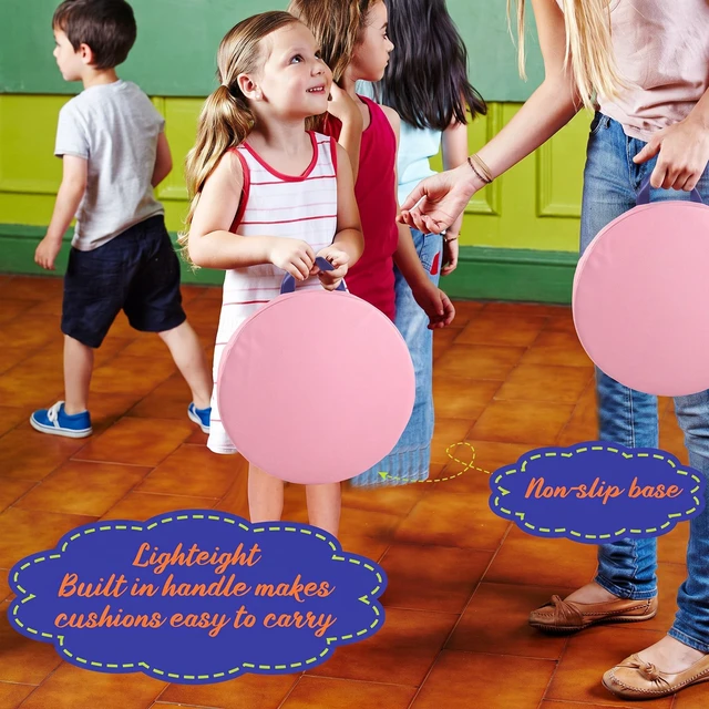 Alt view image 4 of 6 - 12 Pcs Classroom Floor Cushions for Kids,Classic Color,Round Flexible Classroom Seating for Kindergarten Daycare Nursery, Floor Cushion with Handle, Floor Cushions for Sitting Reading