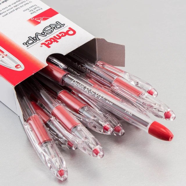 Alt view image 2 of 6 - R.S.V.P. Ballpoint Pen, (0.7mm) Fine Tip, Red Ink, Box of 12 (BK90-B)