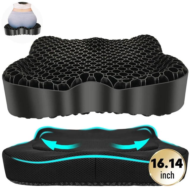 Main image of Gel Seat Cushion, Thickened Big Breathable Honeycomb Design Absorbs Pressure Points Gel Cushion with Anti-Slip Cover Seat Cushion for Office Chair Home Car Seat Cushion for Wheelchair