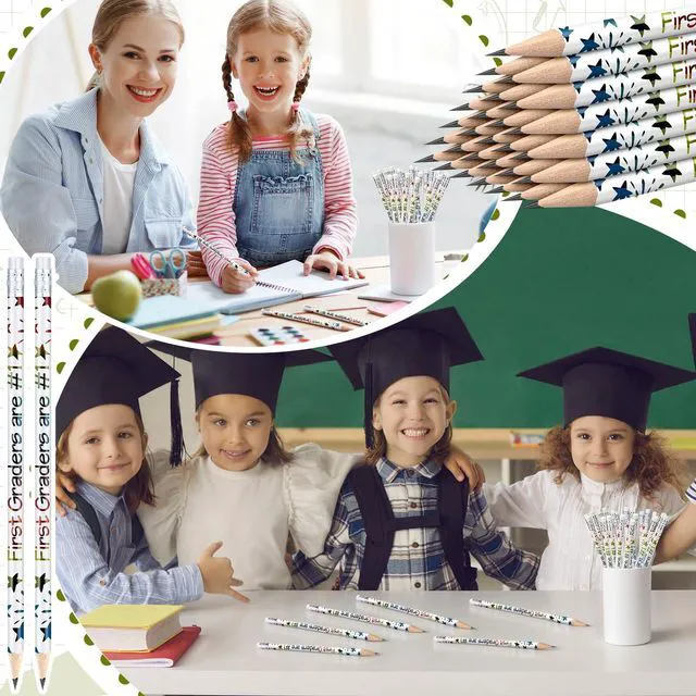 Alt view image 5 of 7 - 48 Pcs 1st Graders Pencils Bulk Motivational Pencil with Eraser Welcome to First Grade, Back to School Gifts for Students, Inspirational Pencil, for Student Teacher Classroom Reward