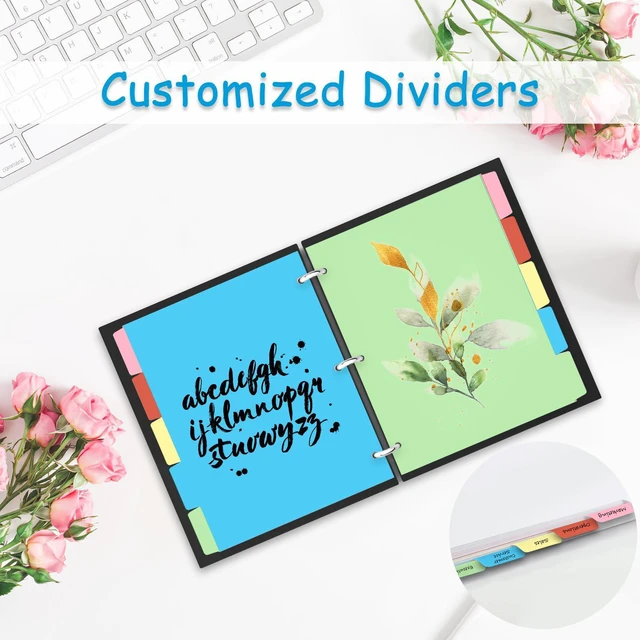 Alt view image 6 of 7 - Binder Dividers for 3 Ring Binder, 1/5 Cut Tabs, Letter Size Blank Dividers Write On Page with 5 Big Tabs for School Office Home, 4 Sets, 20 Dividers, Multicolor