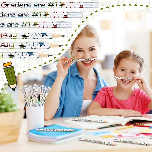 Alt view image 4 of 7 - 48 Pcs 1st Graders Pencils Bulk Motivational Pencil with Eraser Welcome to First Grade, Back to School Gifts for Students, Inspirational Pencil, for Student Teacher Classroom Reward