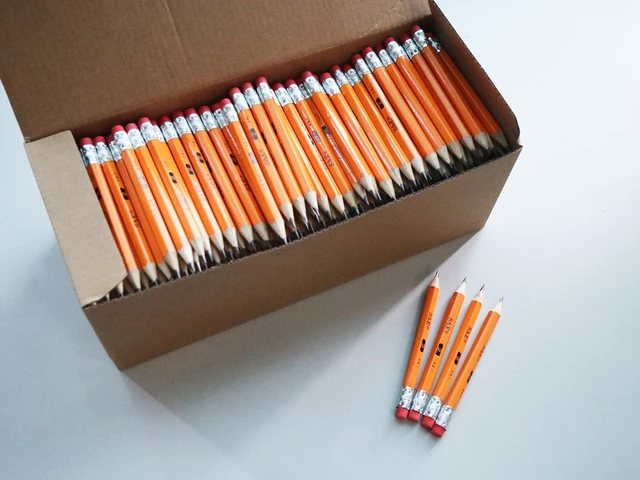 Alt view image 2 of 4 - Half Pencils with Eraser Tops, 400 Count Golf Pencil, Classroom, Pew, #2 HB, Pre-Sharpened Hexagon, Back to school, Bulk Pack