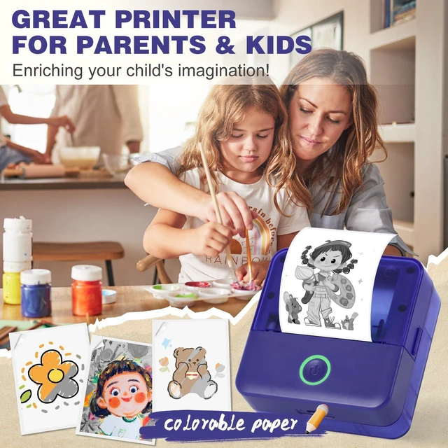 Alt view image 3 of 7 - Mini Sticker Printer, X6 Print Pod with 10 Rolls Thermal Paper Bluetooth Pocket Printer Sticker Maker for Phone, Impresora Portátil for Gifts, DIY, Journaling Supplies, Photos (Purple)