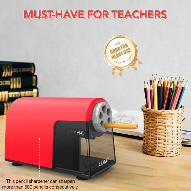 Alt view image 7 of 7 - Electric Pencil Sharpener Heavy Duty, 6 Holes, Cordless & Rechargeable, Fast Sharpen, Auto Stop, 10K+ Uses, Classroom Pencil Sharpener for 6-11mm No.2/Large/Colored Pencils PSD2(Red)