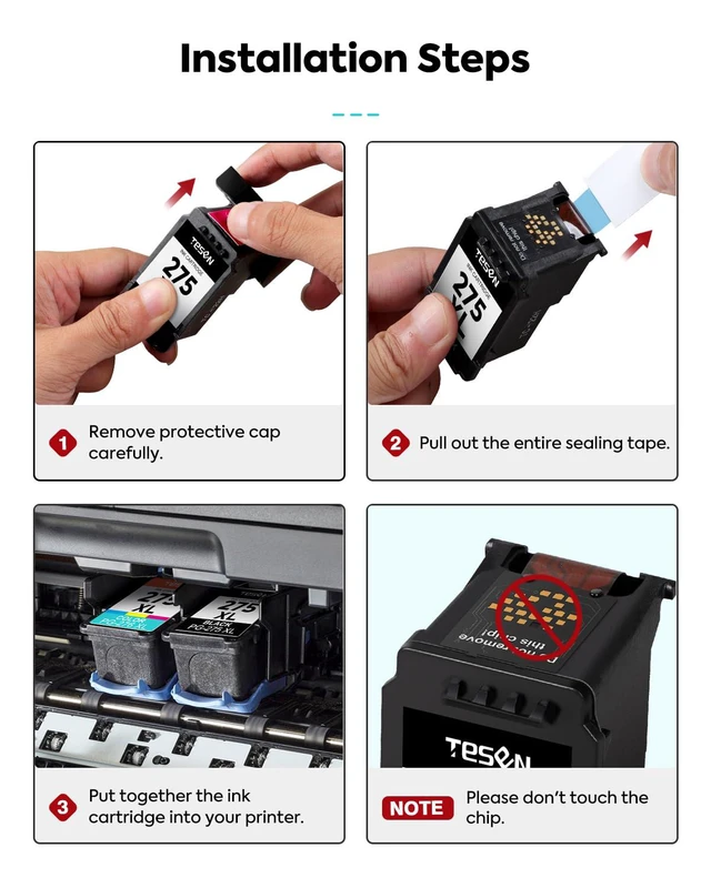 Alt view image 4 of 5 - PG-275XL 275XL Black Ink Cartridge Replacement for Canon PG-275 XL 2-Pack for PIXMA TR4720 TS3720 TS3722 TS3700 TR4700 TR4722 TS3522 TS3500 TS3520 Printer Ink Cartridge PG-275 PG275 275 XL High Yield
